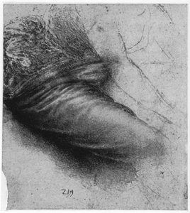 Studie eines Gewandes für St. Anna, 1503-1517 von Leonardo da Vinci