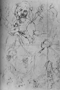 Die Madonna mit Kind und andere Studien, um 1469 1945 von Leonardo da Vinci