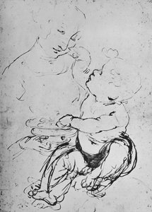 Die Madonna und das Kind mit einer Schale Obst, 1478, 1945 von Leonardo da Vinci