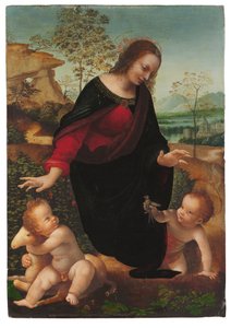 Die Madonna und das Kind mit dem kleinen Johannes dem Täufer von Leonardo da Vinci