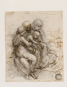 Die Jungfrau und das Kind mit der heiligen Anna Anna Metterza, ca. 1501 von Leonardo da Vinci