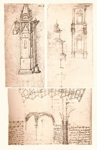Drei architektonische Zeichnungen, ca. 1472-ca. 1519, 1883