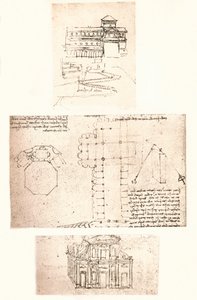 Drei Zeichnungen von Kirchen, um 1472-1519