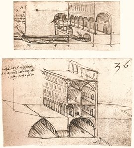Zwei Pläne für Kanäle in einer Stadt, ca. 1472-1519, 1883