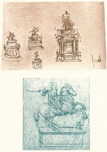 Zwei vorbereitende Studien für das Sforza-Denkmal, um 1482-1499, 1883