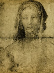 Studie für die Jungfrau; Zeichnung aus der Schule von Leonardo. Der Louvre, Paris von Leonardo da school of Vinci