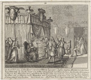Der Tod von Peter dem Großen am 8. Februar 1725 von Leonardus Schenk