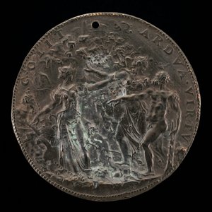 Die Wahl des Herkules vor dem Parnass: Der steile Pfad der Tugend... [Rückseite], 1548-1549