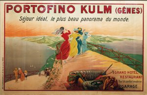 Werbung für Portofino Hotel, Portofino Kulm, Illustration von Leonetto Cappiello, Plakat von Leonetto Cappiello