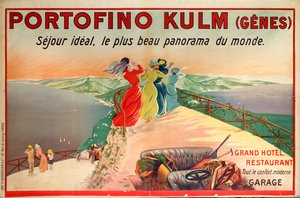 Werbeplakat für das Portofino Kulm Hotel in Camogli, Italien, 20. Jahrhundert von Leonetto Cappiello