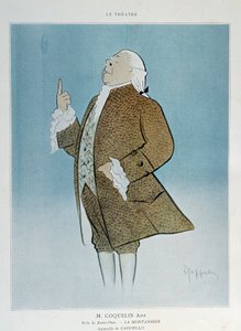Komiker Constant Poppy Groin (1841-1909) in der Rolle des Saint Phar in Rejanes „La Montansier“ im Jahr 1904. Aquarell von Leonetto Cappiello (1875-1942) Paris. Decorative Arts von Leonetto Cappiello