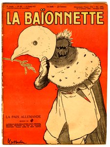 Umschlag von La Baionnette, Satirisch in Farben