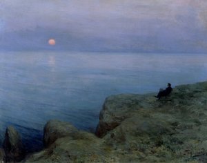 Alexander Puschkin (1799-1837) am Meeresufer, 1896 von Leonid Osipovic Pasternak