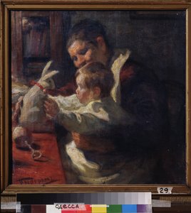 Ein Hase. Amme mit Kind von Leonid Osipovic Pasternak