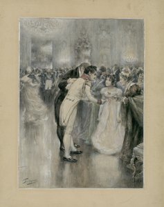 Natascha auf ihrem ersten Ball. Illustration für den Roman Krieg und Frieden von Leo Tolstoi von Leonid Osipovich Pasternak