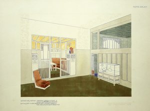 Herrenzimmer und Bibliothek, ca. 1901 von Leopold (after) Bauer