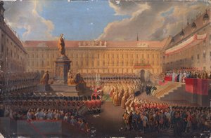 Enthüllung des Denkmals für Kaiser Franz I. von Österreich am 19. Juni 1846 auf dem Wiener Franzensplatz