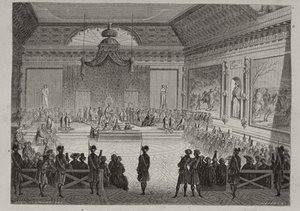 Versammlung der Notablen, 1787, graviert von Antoine Auguste Ernest Hebert (1817-1908) von Leopold Flameng
