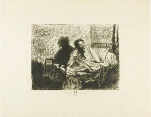 Porträt von Charles Meryon im Bett sitzend