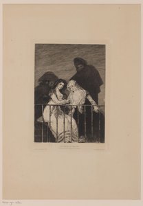 Zwei Frauen mit zwei Männern im Schatten von Leopold Flameng