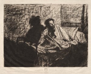 Porträt von Meryon, im Bett sitzend