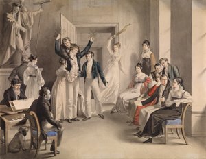 Franz Schubert 1797-1828. Partyspiel der Schubertianer in Atzenbrugg, 1821 von Leopold Kupelwieser