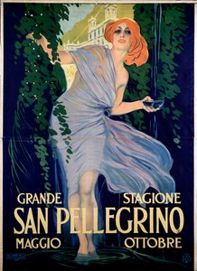 Werbeplakat für die Kurstadt San Pellegrino, Italien von Leopoldo Metlicovitz