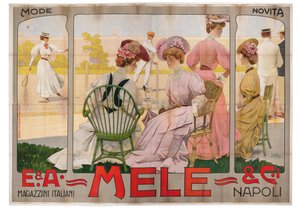 Werbeplakat für das Mele-Kaufhaus in Neapel