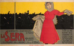 La Sera. Die billigste Zeitung von Mailand, 1892 von Leopoldo Metlicovitz