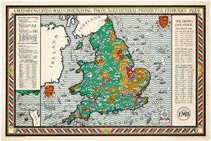 Eine Karte von England und Wales von Leslie MacDonald Gill