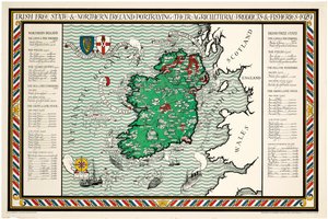 Eine Karte des irischen Freistaats und Nordirlands von Leslie MacDonald Gill