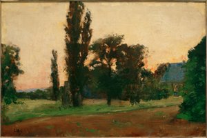 Abendstimmung über rheinischer Landschaft von Lesser Ury