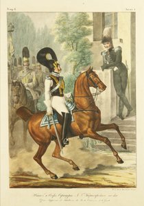 Stab und leitende Offiziere des Kürassierregiments der Leibgarde, ca. 1830 von Lev Alexandrovich Belousov