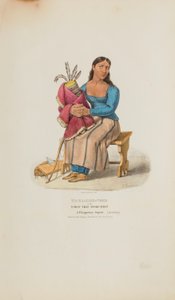 TA-MA-KAKE-TOKE oder die Frau, die zuerst sprach; Eine Chippeway-Frau (trauernd), aus dem Aboriginal Portfolio von Lewis, James Otto