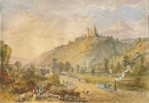 Alton - Vom Bahnhof: Aquarellmalerei, undatiert [um 1830-1840] von Lewis John Wood