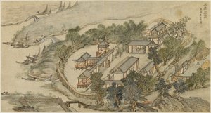 Das Fünf-Hirsche-Einsiedelei, frühes 17. Jahrhundert von Li Shida