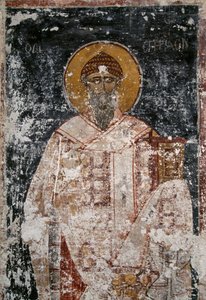 Apostel, Fresko in der byzantinischen Kirche der Heiligen Apostel in der Agora von Athen, Griechenland von Unbekannt Unbekannt