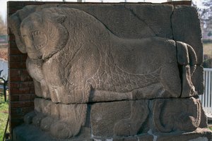 Basrelief mit Löwen aus Kultepe (Kanesh), Kappadokien, Türkei, Hethitische Zivilisation, 3. Jahrtausend v. Chr.