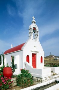 Kirche auf der Insel Mykonos, Kykladeninseln, Griechenland (Foto) von Unbekannt Unbekannt