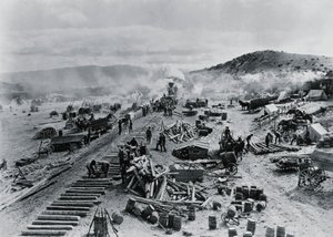 Bau der Eisenbahnlinie in den westlichen Territorien, USA von Unbekannt Unbekannt