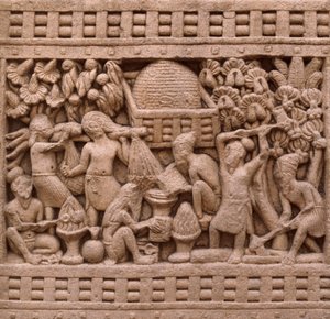 Detail der Ostseite der Stupa I in Sanchi (UNESCO-Welterbeliste) von Unbekannt Unbekannt