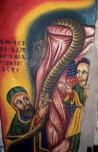Fresko in der Kirche St. Maria von Zion (17. Jahrhundert), Aksum (Unesco-Welterbeliste)