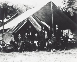 General Ulysses Grant und sein Stab in City Point, Sommer 1864, Amerikanischer Bürgerkrieg, USA