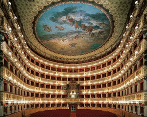 Innenansicht der Bühne des San Carlo Theaters in Neapel von Unbekannt Unbekannt