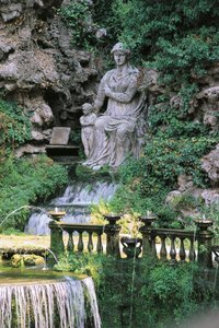 Italien, Latium, Rom Provinz, Tivoli, Hadrians Villa, Ovato-Brunnen von Unbekannt Unbekannt