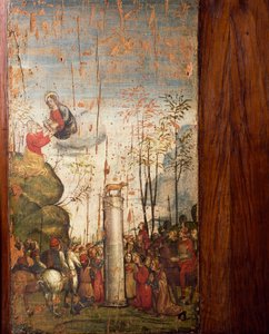 Moses auf dem Sinai und das Goldene Kalb, bemalte Holztafel, Kirche St. Maria delle Grazie, Mailand von Unbekannt Unbekannt