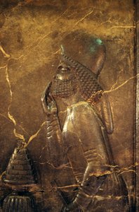 Meder-Beamter, der König Darius I. Tribut zollt, ca. 515 v. Chr., Relief aus dem Schatzhaus von Persepolis, Iran von Unbekannt Unbekannt
