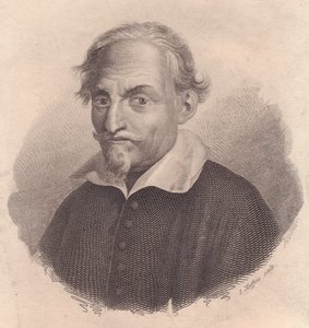 Porträt des italienischen Schriftstellers und Dichters Alessandro Tassoni (1565-1635), Kupferstich von S. Maffeis