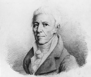 Porträt von Jean-Baptiste Pierre Antoine de Monet, Chevalier de Lamarck (1744-1829), französischer Naturforscher, Zoologe, Biologe, Akademiker und Vorläufer der Darwinschen Evolutionstheorie, Gravur von Unbekannt Unbekannt