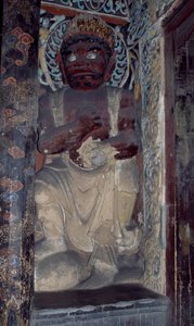 Skulptur aus dem Yungang-Kloster, in der Nähe von Datong, China von Unbekannt Unbekannt